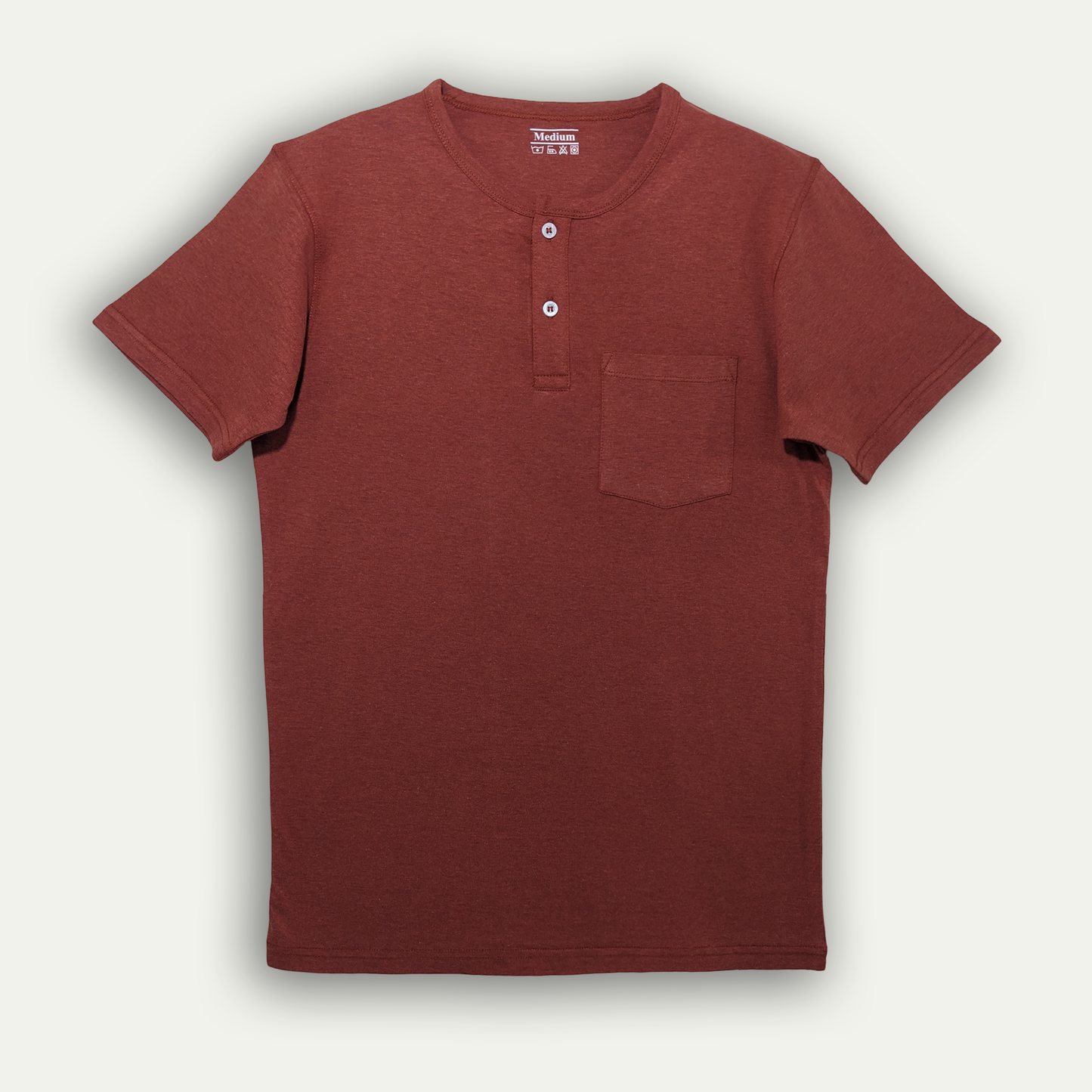 Brown Half Sleeves Henley.