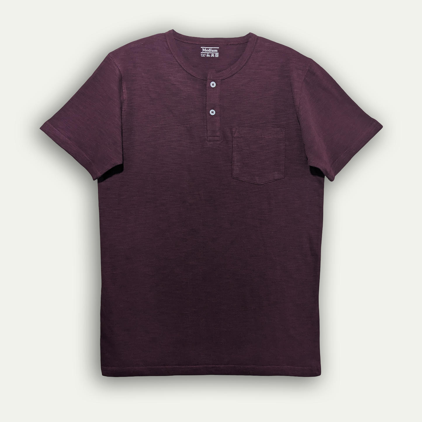 Maroon Half Sleeves Henley.