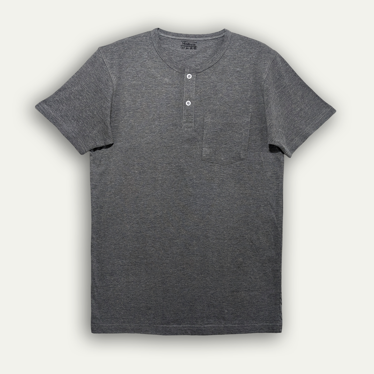 Dark Grey Half Sleeves Henley.