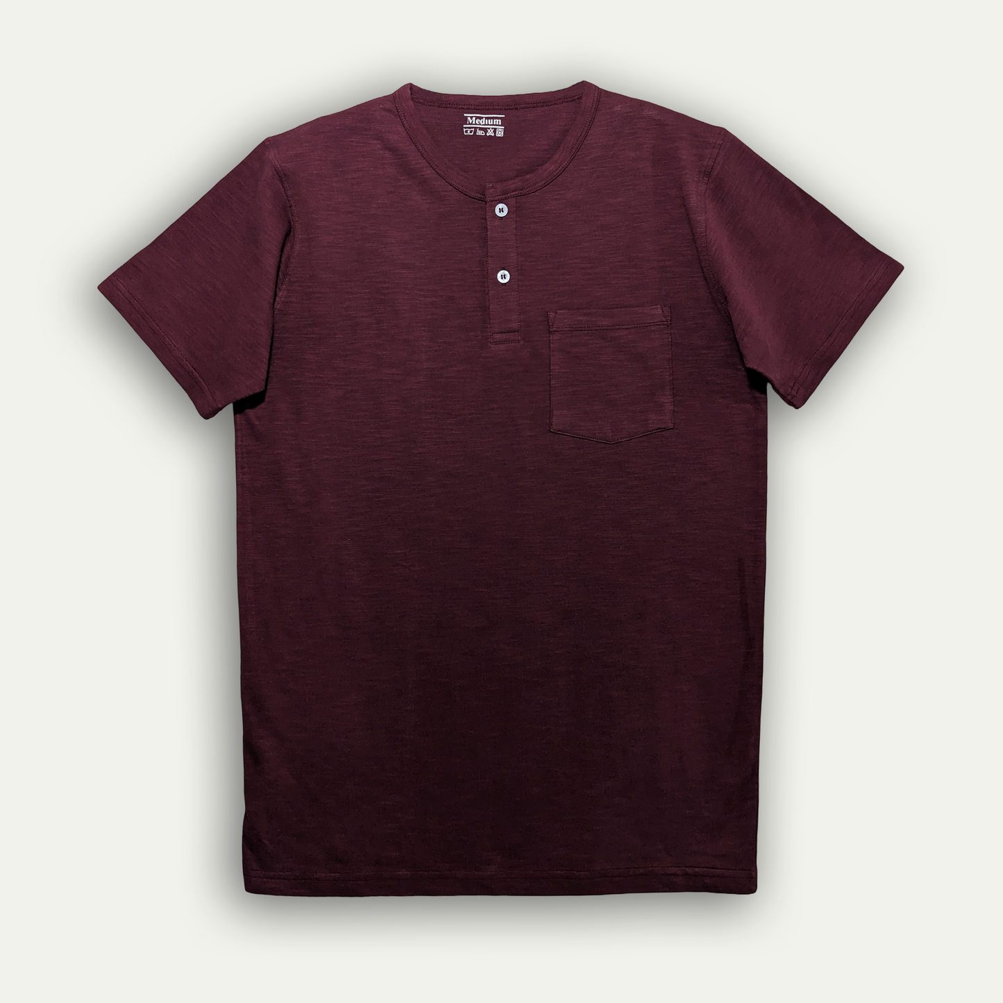 Deepred Half Sleeves Henley.