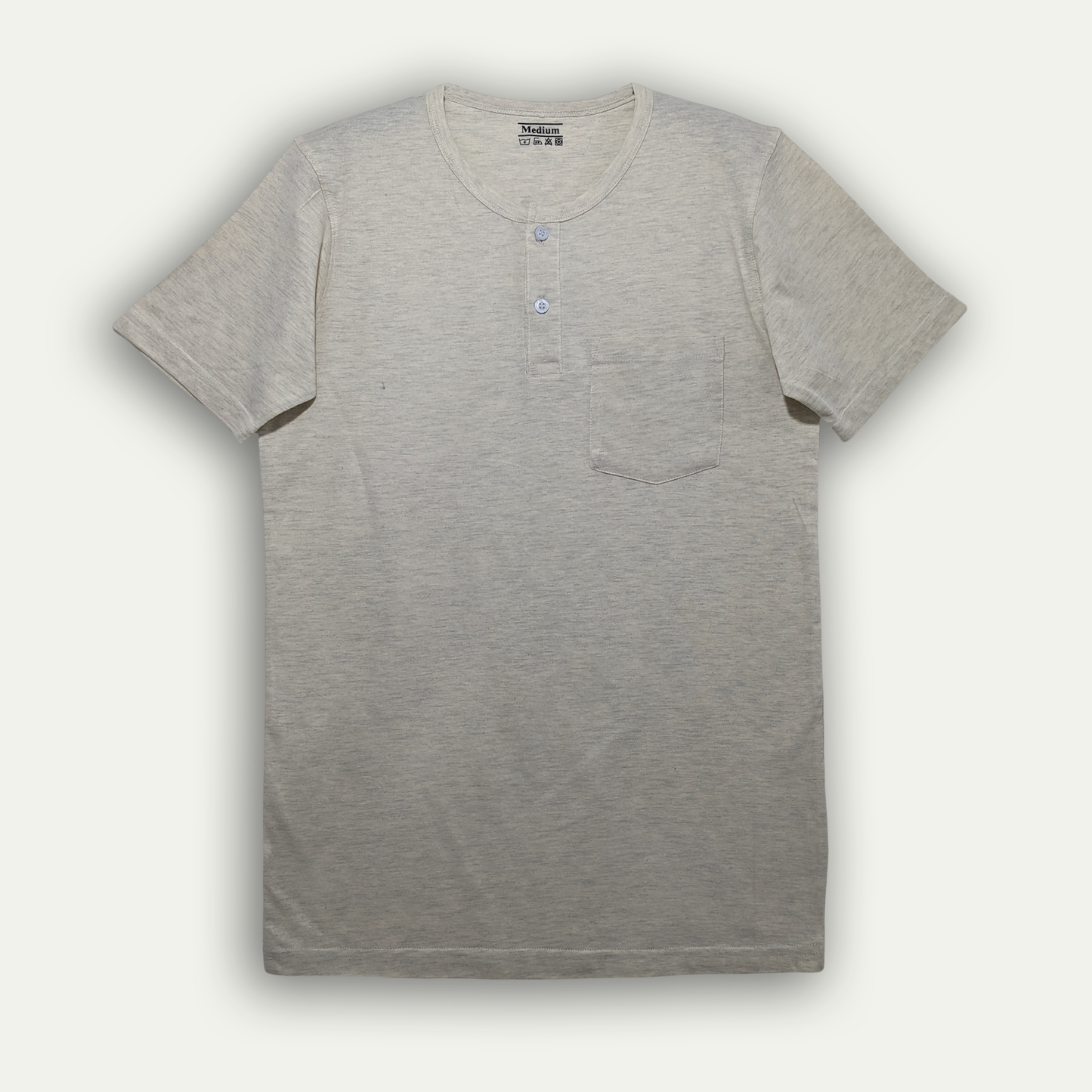 Light Grey Half Sleeves Henley.
