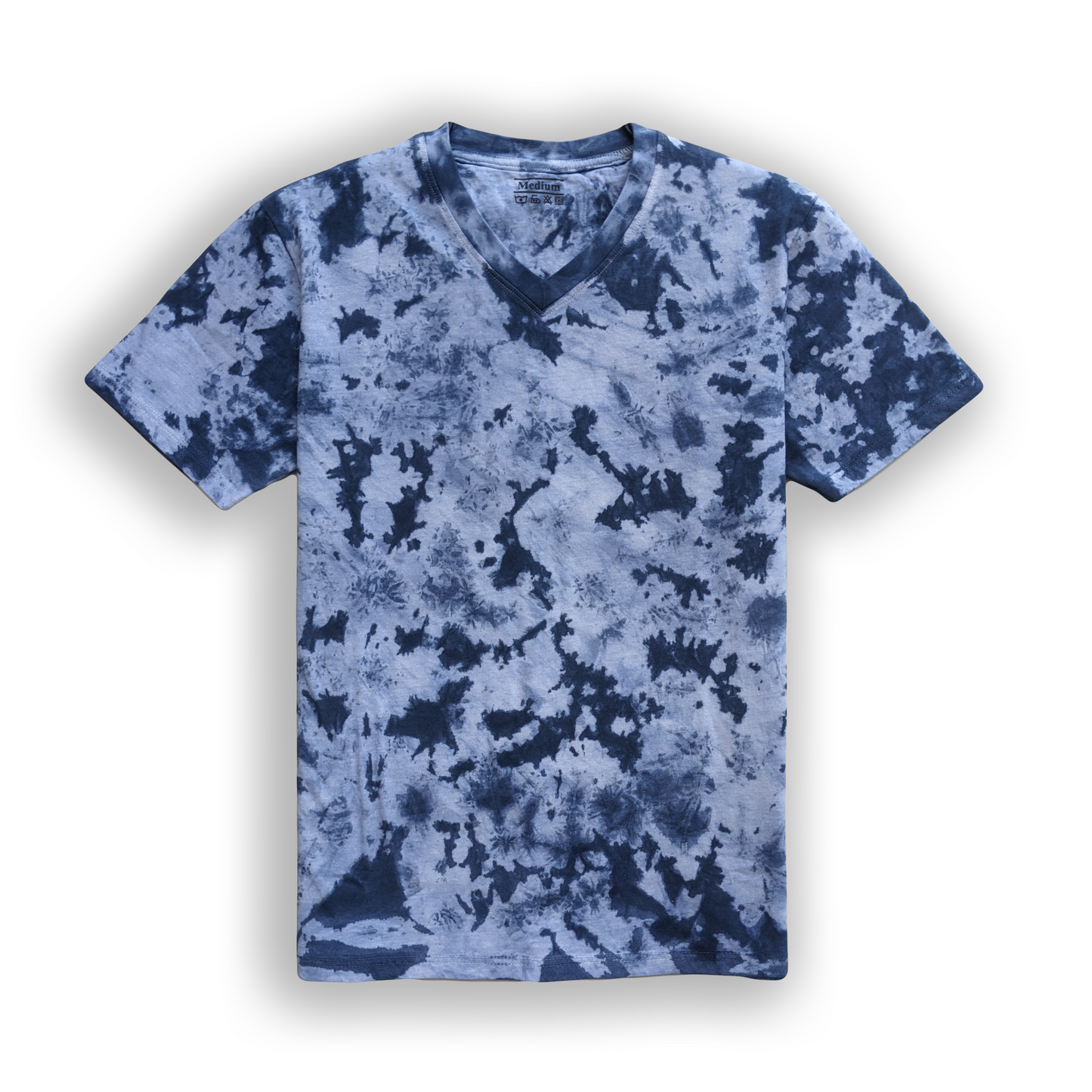Tie-Dye V Neck T-Shirt Blue.