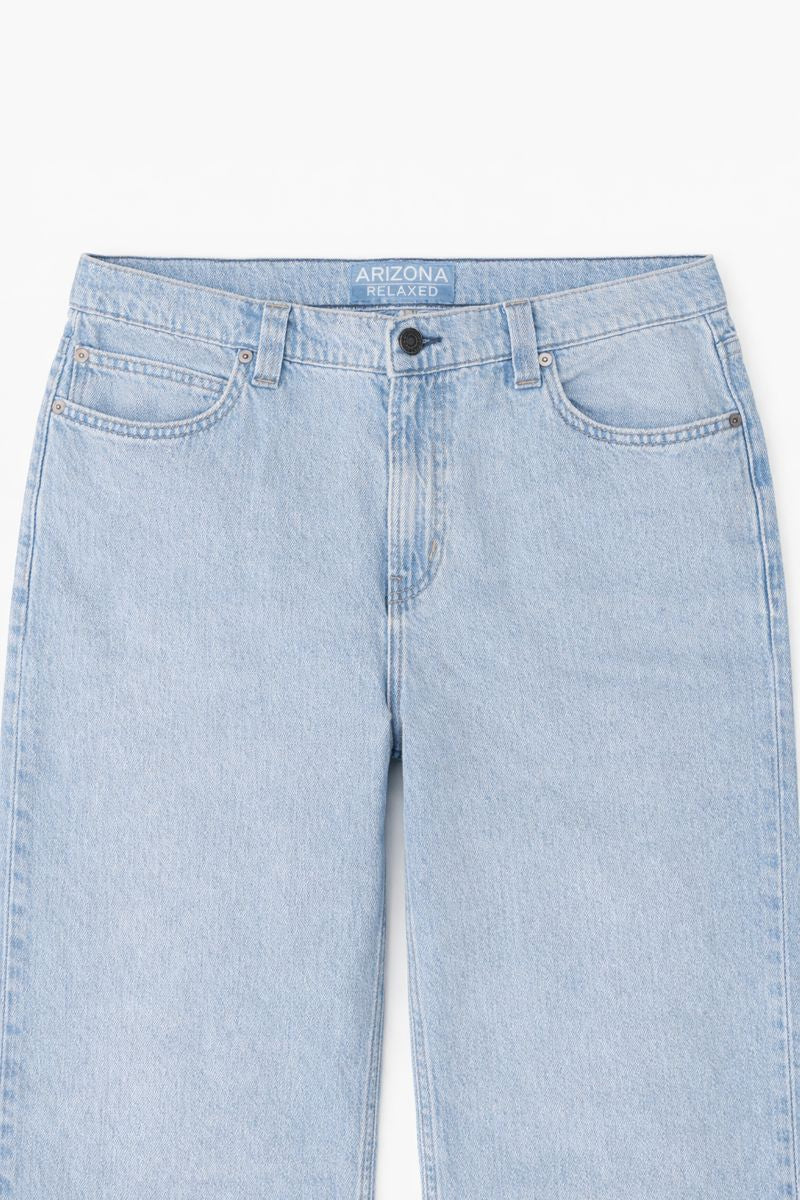 Light Blue Wide-Leg Denim Jeans