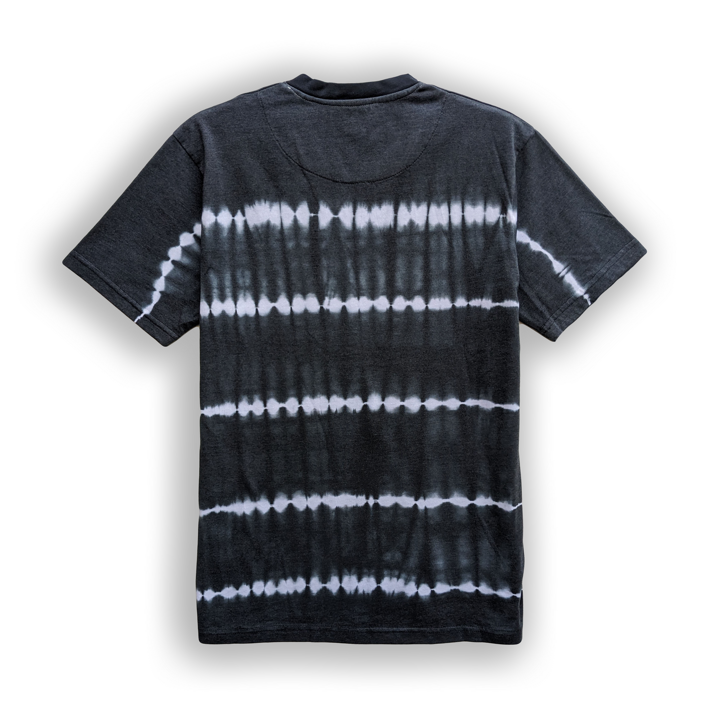 Allover Stripe V Neck T-Shirt Black.