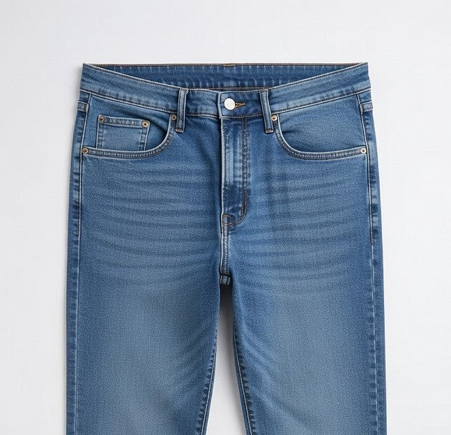 High-Waist Straight Jeans Blue - Women's
