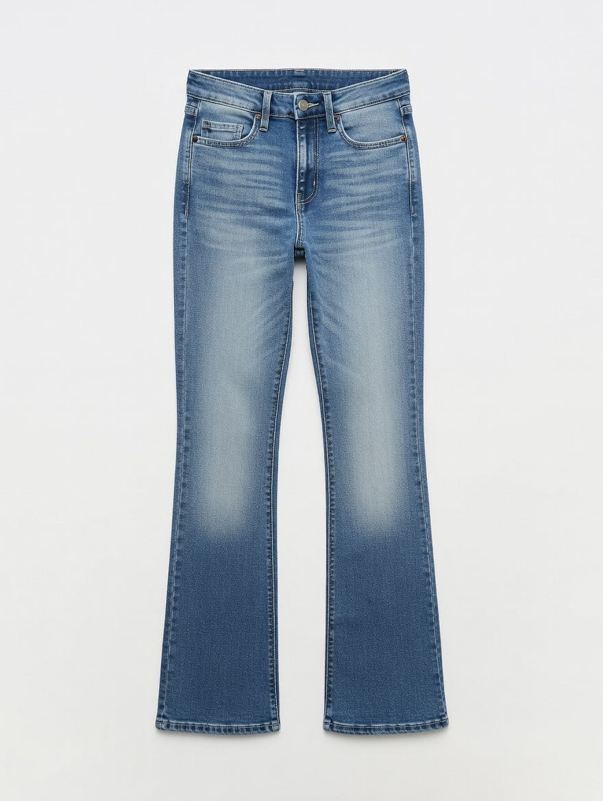 High-Waist Flare Jeans Blue - Women's