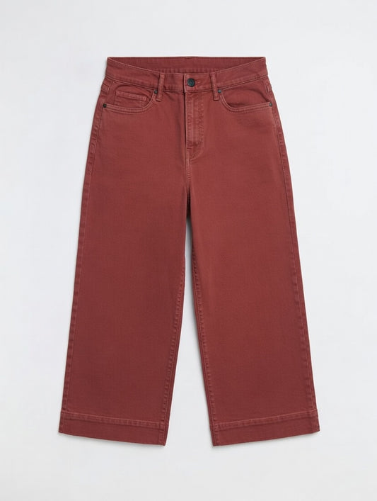 High-Waist Wide Leg Pants Rust - Women's