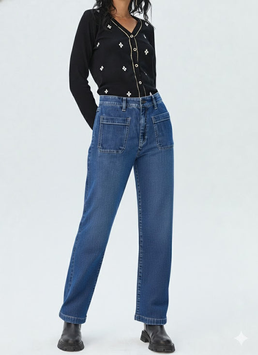 Women’s Classic Blue Straight-Leg Jeans