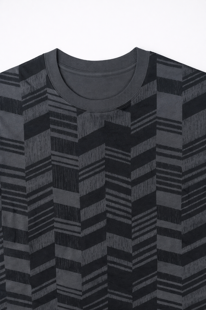 Men’s Black Geometric Pattern T-shirt
