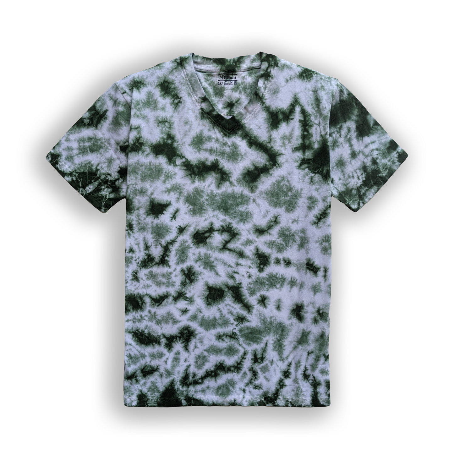 Tie-Dye V Neck T-shirt Green.