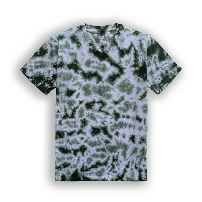 Tie-Dye V Neck T-shirt Green.