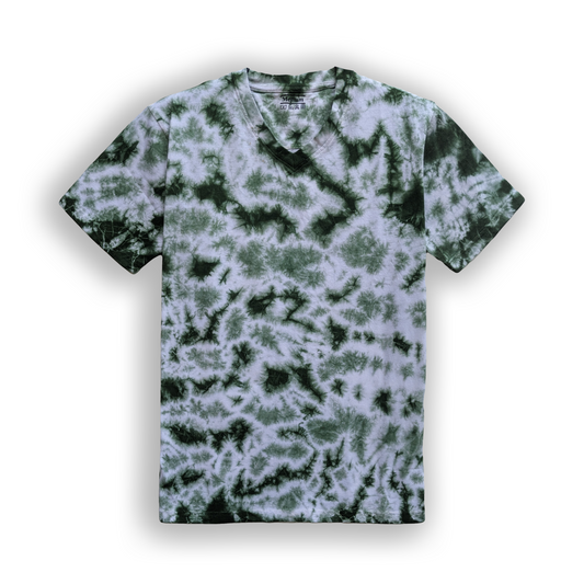 Tie-Dye V Neck T-shirt Green.