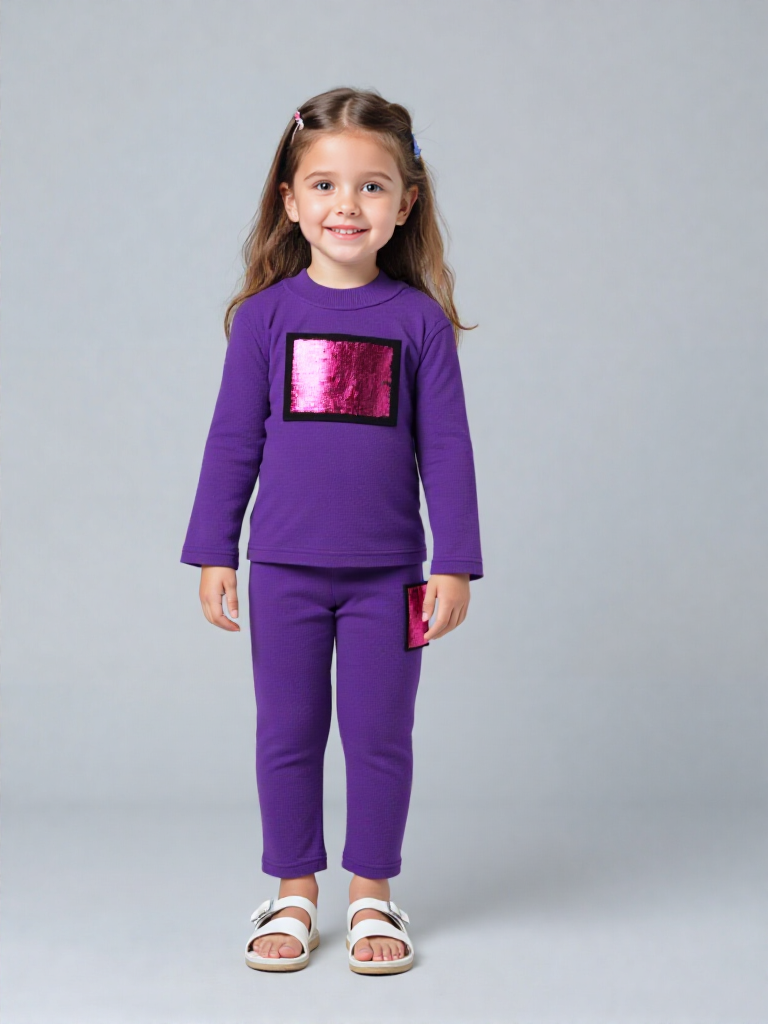kid's Purple Sequin Tracksuit