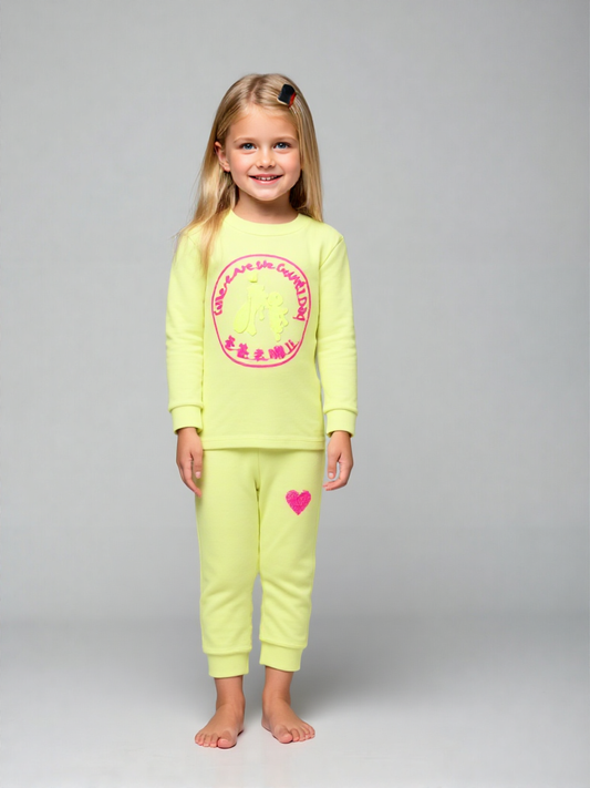 Kid's Neon Yellow Tracksuit