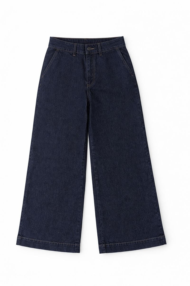 WOMEN'S Navy Blue Wide-Leg Jeans