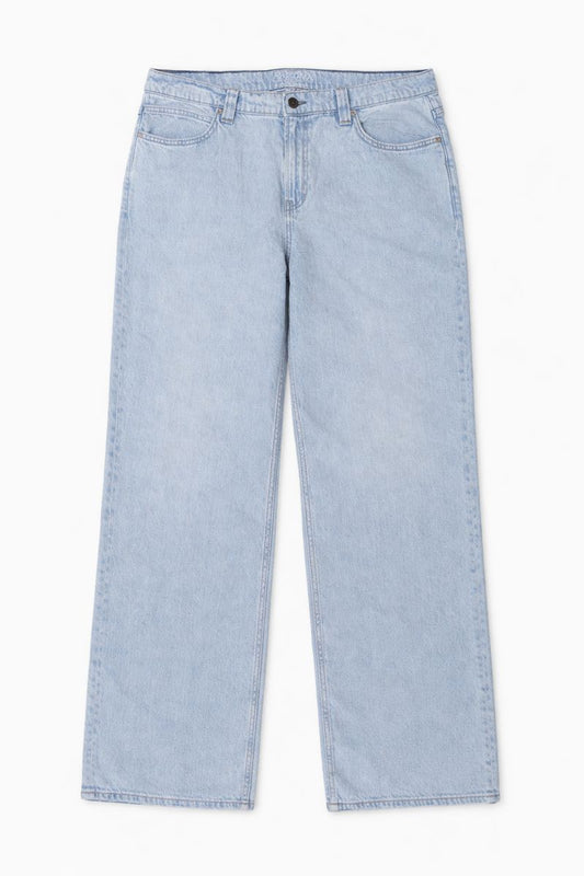Light Blue Wide-Leg Denim Jeans