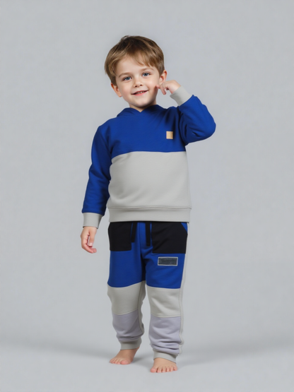 Kid's Blue & Gray Kids Tracksuit Set