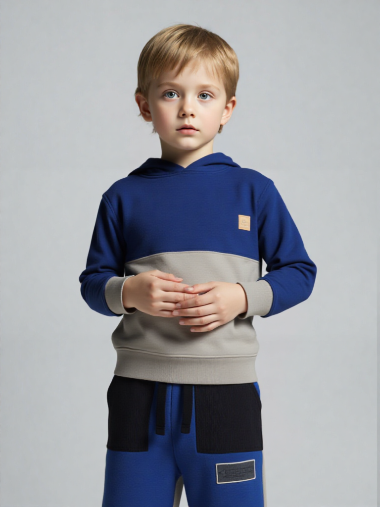 Kid's Blue & Gray Kids Tracksuit Set