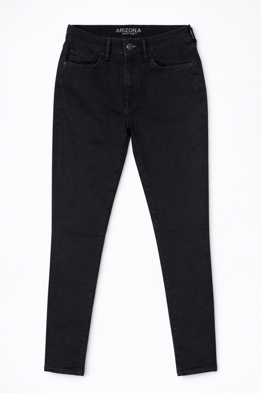 High-Waist Skinny Jeans Black - Women's