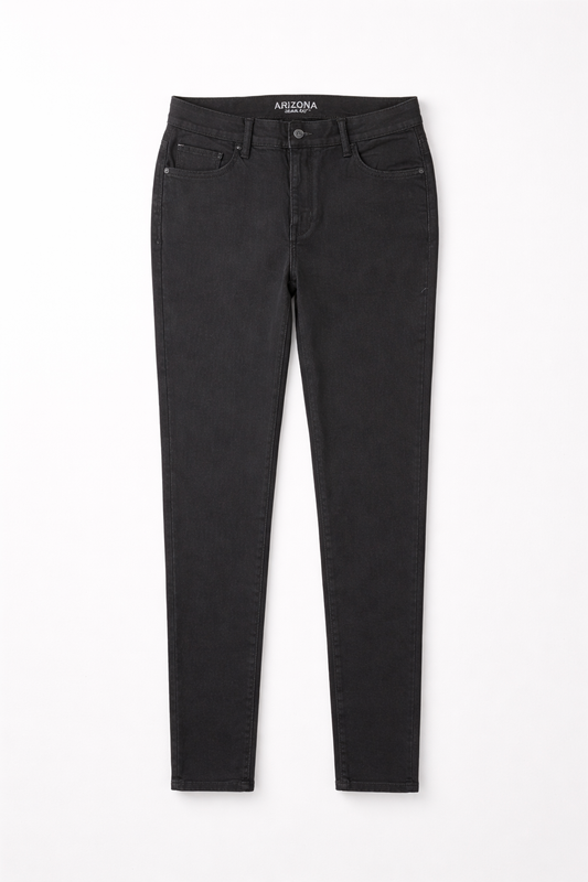 High-Waist Skinny Jeans Black - Women's