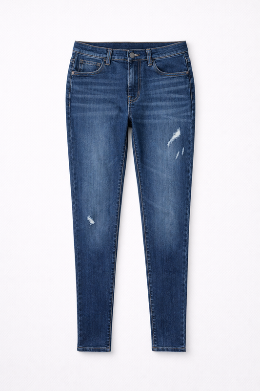 Distressed Skinny Jeans Blue - Women's