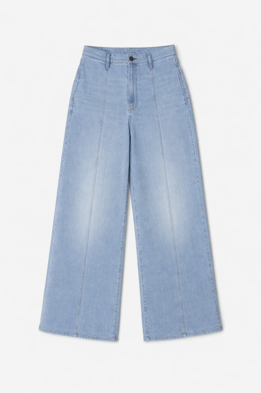 High-Waist Wide Leg Jeans Light Blue - Women's