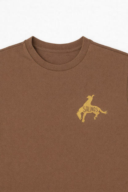 Brown "SALIMOS" Graphic T-Shirt