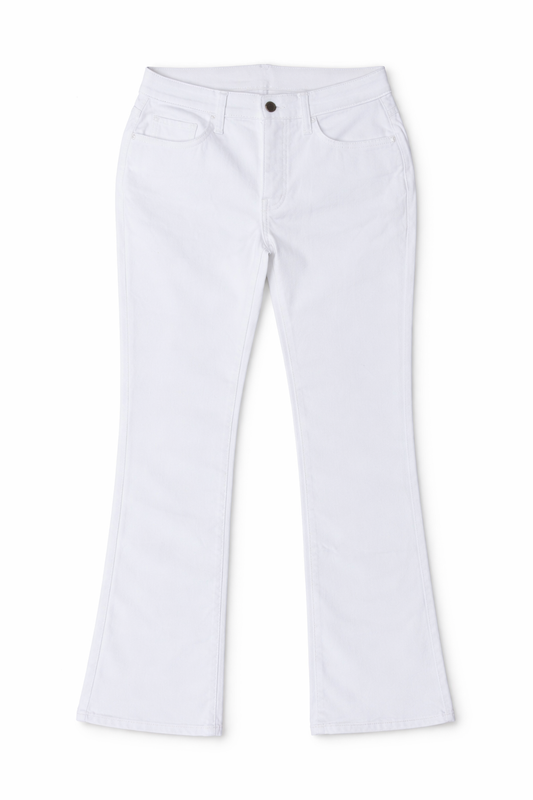 High-Waist Flare Pants White - Women's