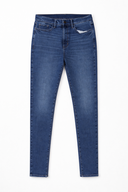 High-Waist Skinny Jeans Blue - Women's