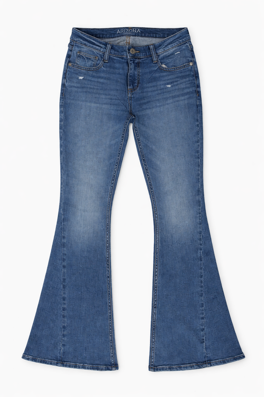 Distressed Flare Jeans Blue - Women's