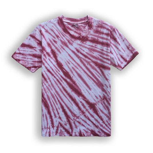 Tie-Dye V Neck T-Shirt Pink
