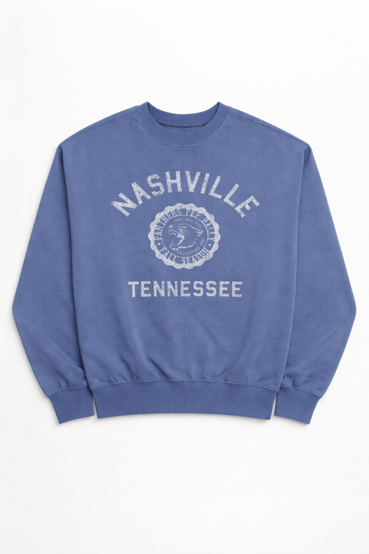 Blue "NASHVILLE TENNESSEE" Graphic Sweatshirt
