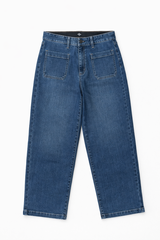 High-Waist Wide Leg Jeans Blue - Women's