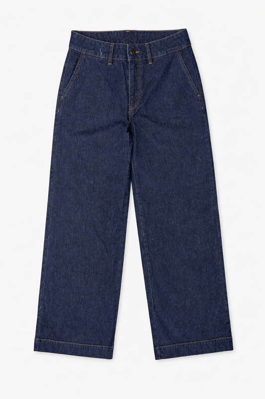 High-Waist Wide Leg Jeans Blue - Women's