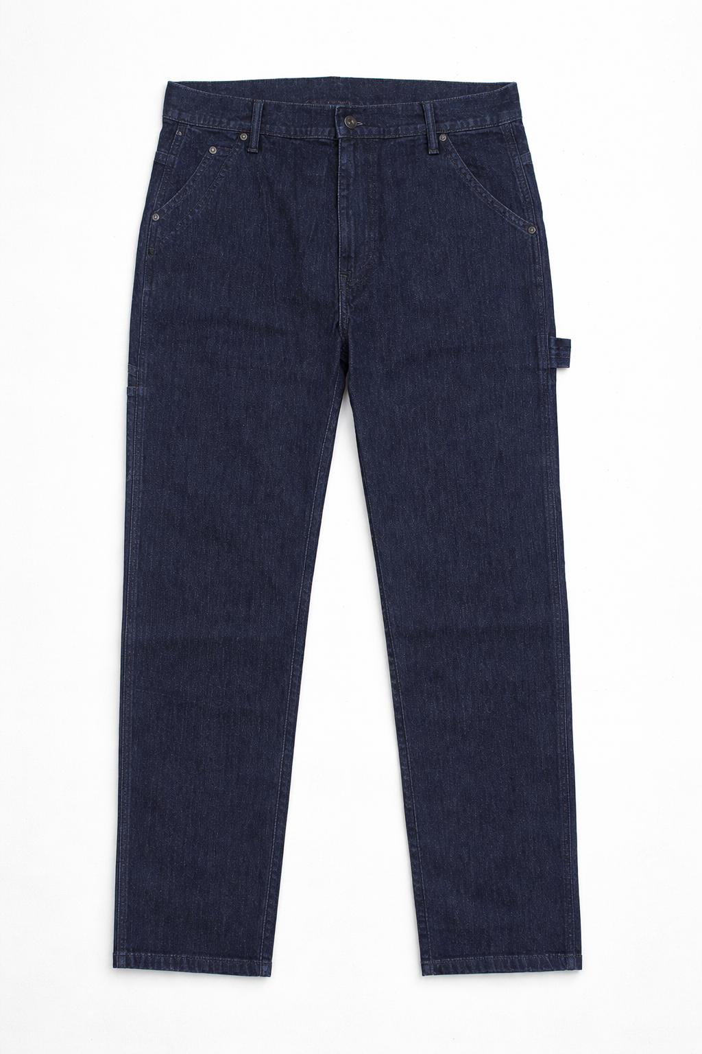 Dark Blue Straight-Leg Denim Jeans