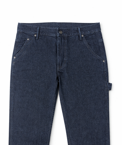 Dark Blue Straight-Leg Denim Jeans