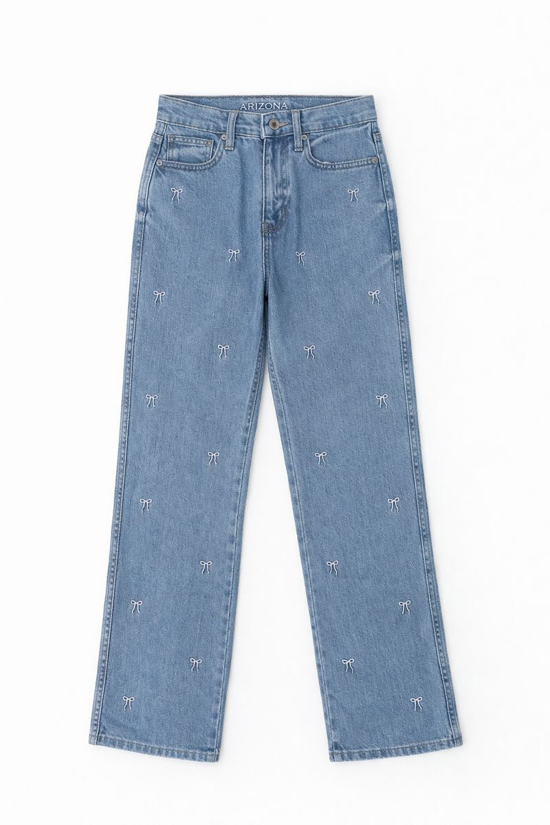 Women's Light Blue Embroidered Jeans