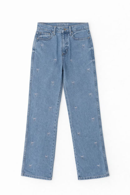 Women's Light Blue Embroidered Jeans