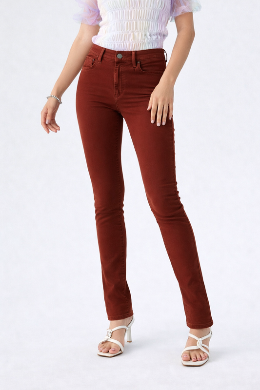Women's Burgundy Slim Jeans