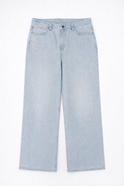 Women's Light Blue Wide-Leg Jeans