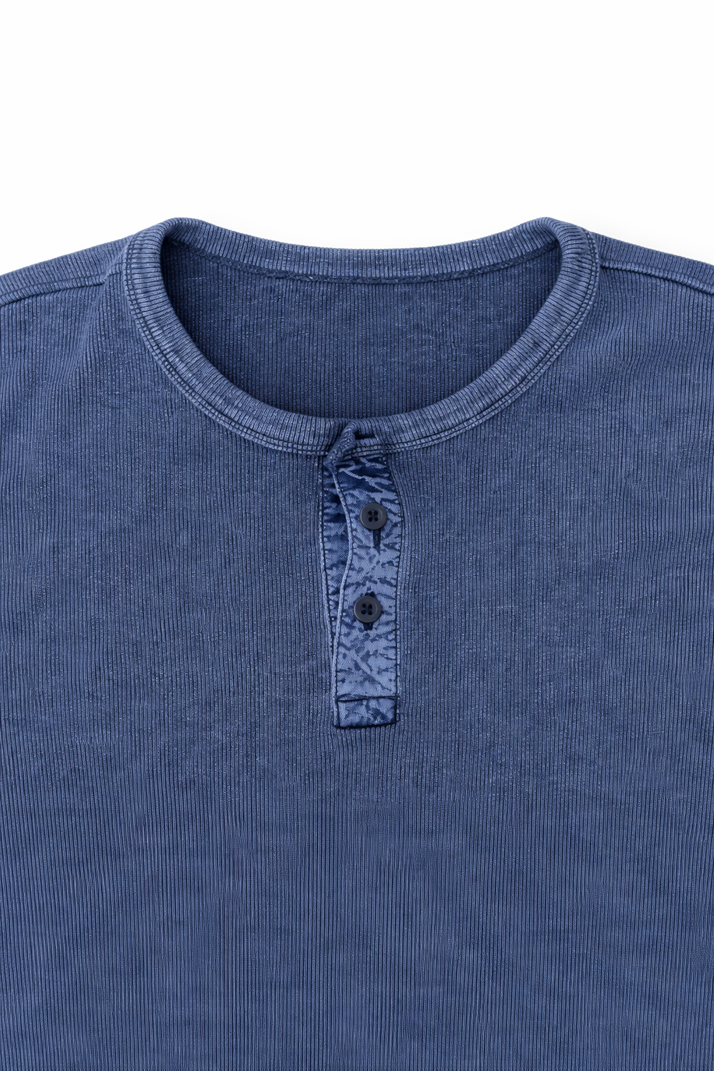 Blue Long-Sleeve Henley Shirt