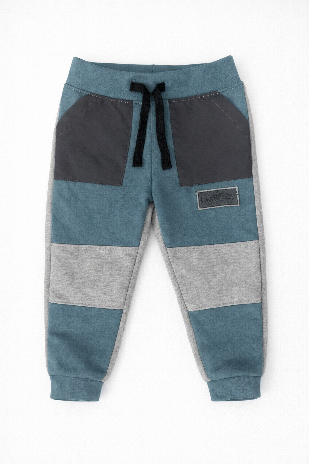 Teal & Gray Kids Hoodie and Trousers Set