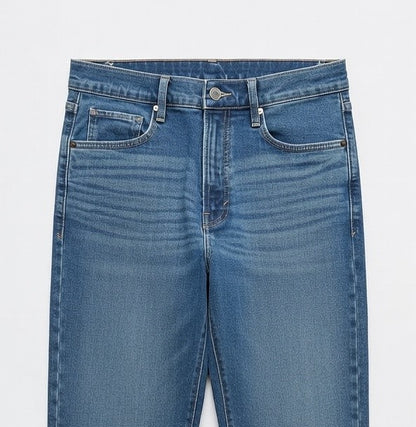 High-Waist Straight Jeans Blue - Women's