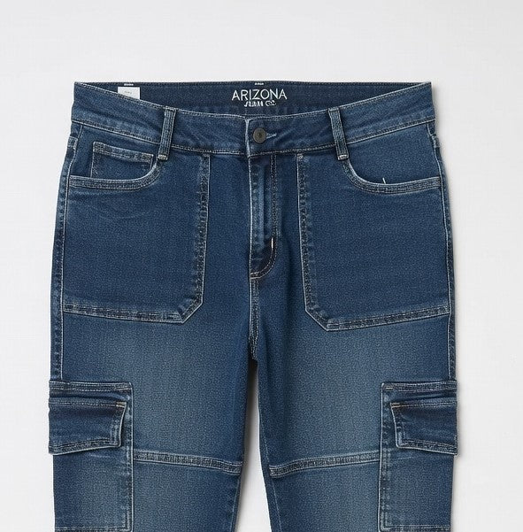 Cargo Flare Jeans Blue - Women's