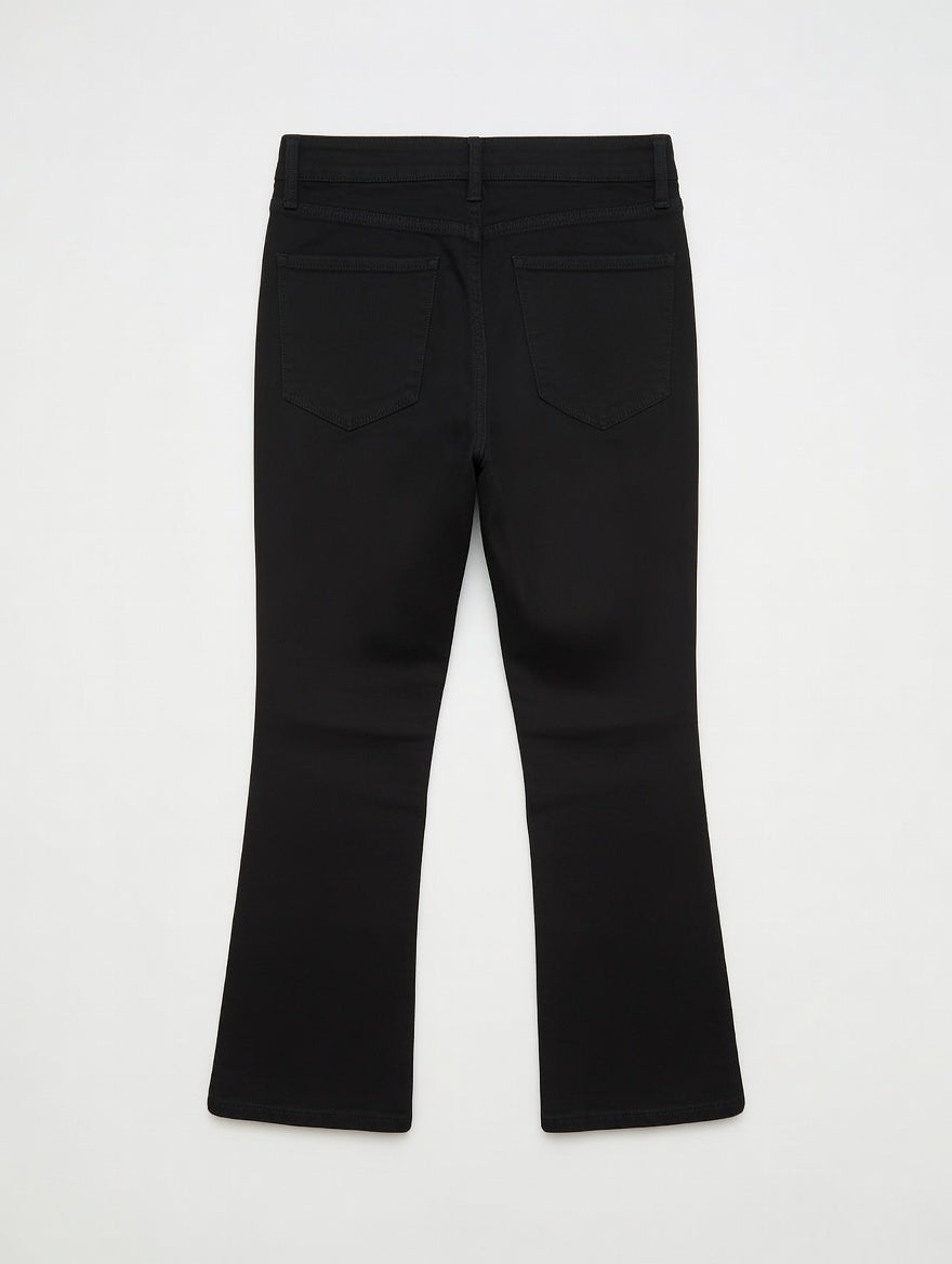 High-Waist Bootcut Pants Grey - Women's