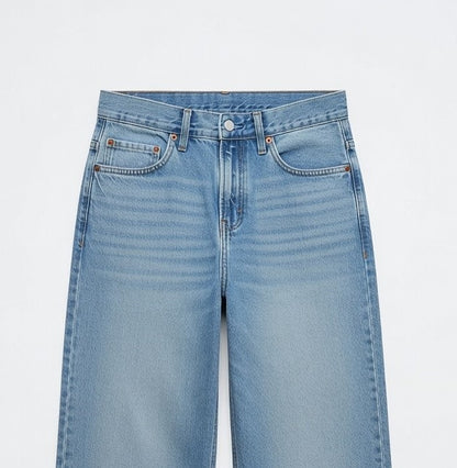 High-Waist Wide Leg Jeans Blue - Women's