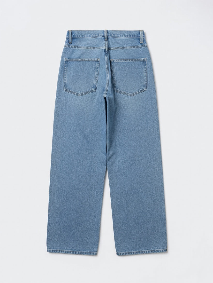 High-Waist Wide Leg Jeans Blue - Women's