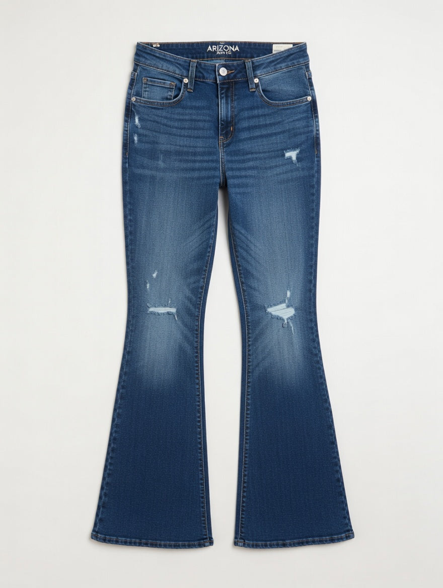 High-Waist Flare Jeans Blue - Women's