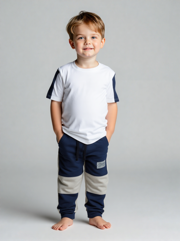 Kids Navy and Grey Sweatpants