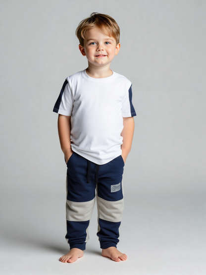 Kids Navy and Grey Sweatpants